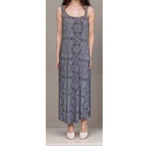 2/$30 SOMA Maxi Sun Dress Women Sz M‎ Gray Sleeveless Resort Summer Beach